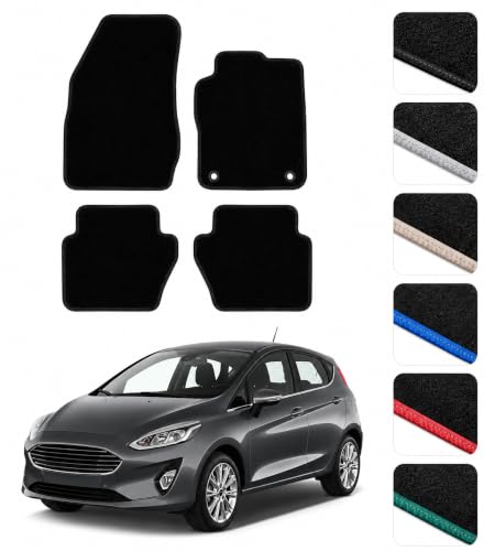 Car Mats Compatible With Ford Fiesta (2011-2017) Tailored Fit Car Floor Mats Set Anti Slip Mat - Non Slip Car Floor Mat - 4 Pc Floor Mat - 2 Clips