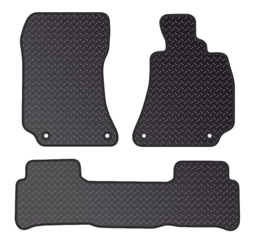PCM - Tailored Car Floor Mats for Mercedes E CLASS TAKI (2013-2016) 4 CLIPS- Black Standard Rubber 3mm - Full Floor Protection - Anti Slip & Fit Mat with Clips Easy Clean Car Carpet