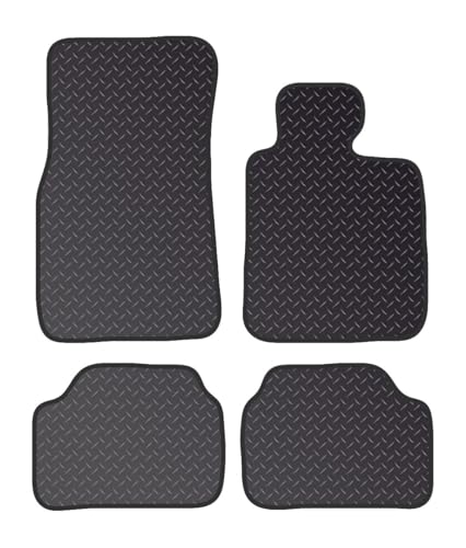 PRIME CAR MATS -Fits Bmw 1 Series 2011-2017 F20 & F21 Hatch - Anti Slip Mat -4 Pc Floor Mat with Fitted Clips & Granulated Backing