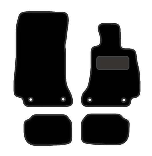 PCM - Tailored Car Floor Mats for Mercedes E Class Coupe (2016 - Present) 4 CLIPS  - Black Carpet - Full Floor Protection - Anti Slip & Fit Mat with Clips Easy Clean Car Carpet - Black Edging