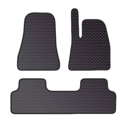 PCM - Floor Mat for Tesla Model 3 fits for (2021 On) - Tailored Car Mats - Car Floor Mat, with Anti Slip Backing - 3 pcs Floor Mat Set with 2 Clips