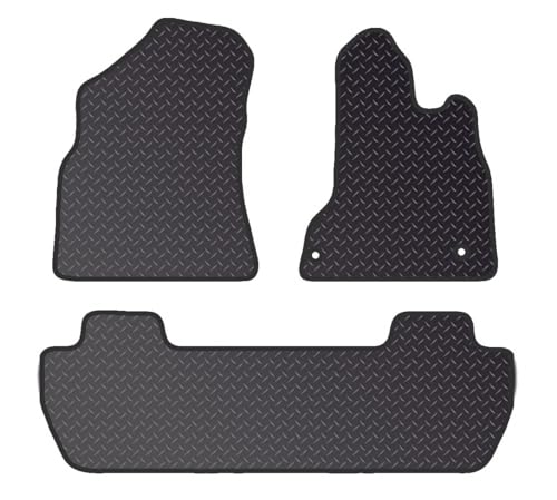 PRIME CAR MAT - Fits CITROEN Berlingo Multispace 2008-2018 - Tailored Car Mats - Waterproof, Fitted with Clips & Anti Slip Backing - 3 pcs Floor Mat Set