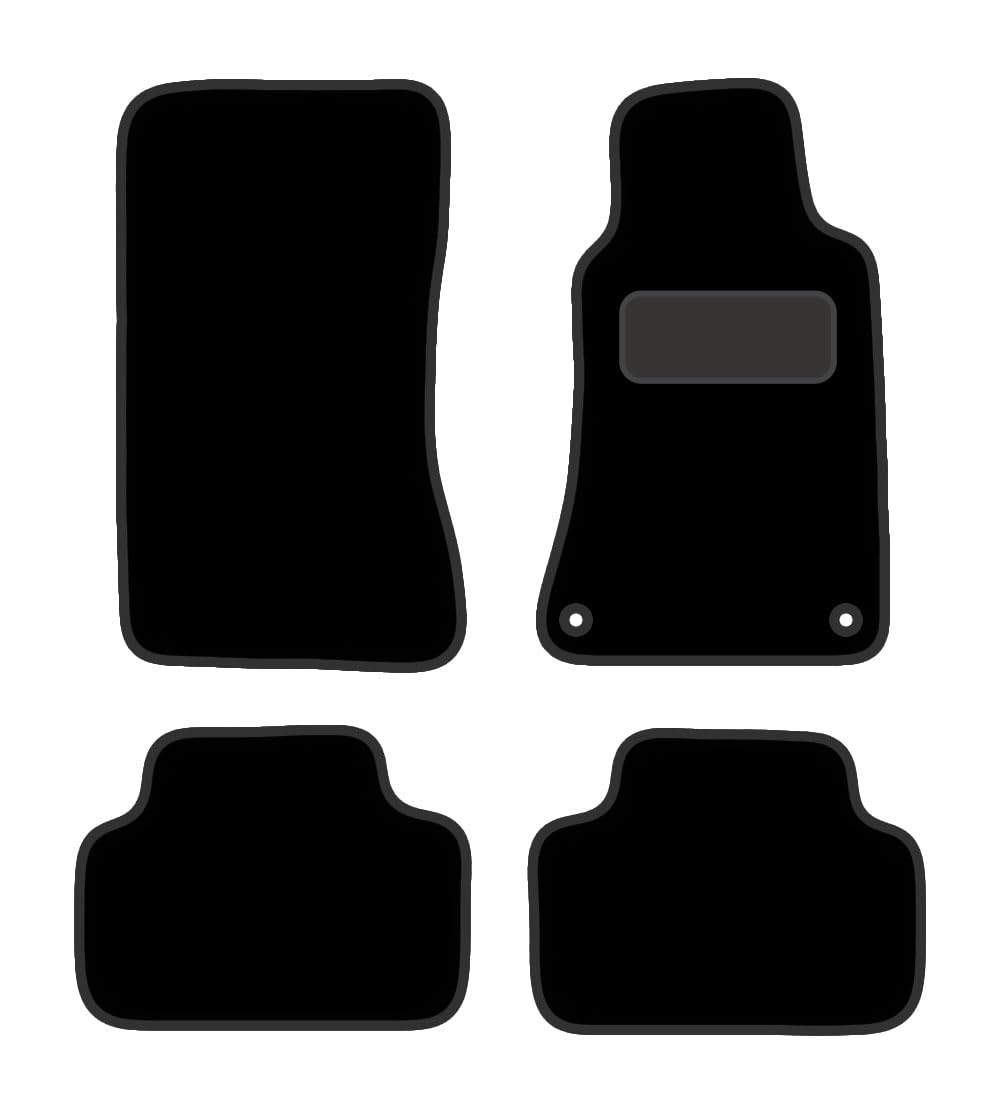PCM - Car Floor Mats for Mercedes C CLASS (W203) (2000-2007) 2 CLIPS - Black Premium Carpet - Tailored Car Mats - Car Floor Mat, with Anti Slip Backing - 4 pcs Floor Mat Set
