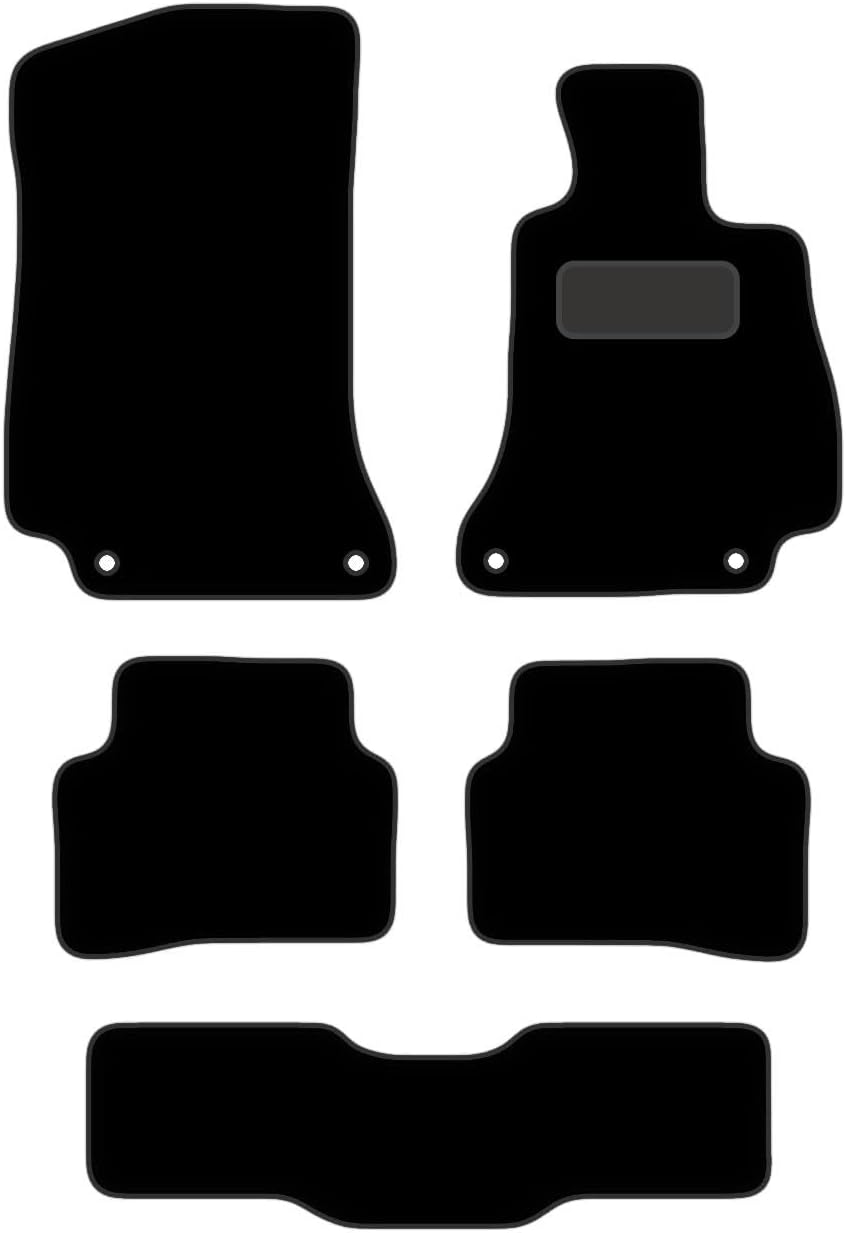 PRIME CAR MAT - Car Floor Mats for Mercedes C CLASS C250 TAXI WITH CC (2015 ON) 5 CLIPS - Black Premium Carpet - Tailored Car Mats - Car Floor Mat, with Anti Slip Backing - 5 pcs Floor Mat Set