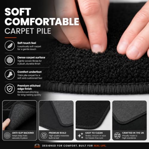PCM - Car Floor Mats for Universal Car or Van Tailored Heavy Duty Car Floor Mats 4PC Set Non Slip Carpet
