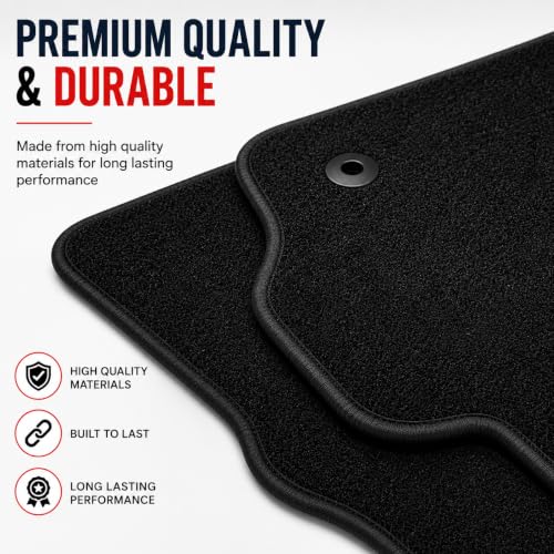 Car Mats Compatible With Ford Fiesta (2011-2017) Tailored Fit Car Floor Mats Set Anti Slip Mat - Non Slip Car Floor Mat - 4 Pc Floor Mat - 2 Clips