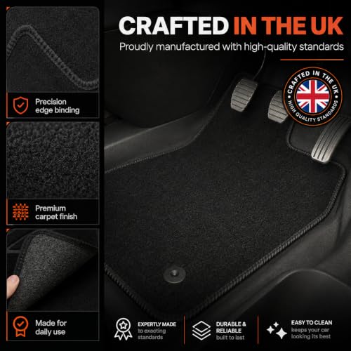 PCM - Car Floor Mats for Universal Car or Van Tailored Heavy Duty Car Floor Mats 4PC Set Non Slip Carpet