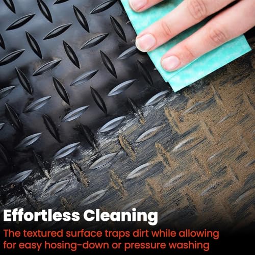 PCM - Rubber Car Floor Mats for Universal Car or Van Tailored Heavy Duty Car Floor Mats 4PC Set Non Slip & Waterproof