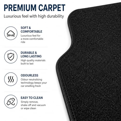 PCM- Car Floor Mats fits for Hyundai Tucson from 2021 ON - Tailored Car Mats - Car Floor Mat, with Anti Slip Backing - 4 pcs Floor Mat Set with 2 Clips