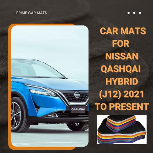 PCM - Tailored Fit Car Floor Mats for Nissan Qashqai Hybrid (J12) 2021 to Present - Anti Slip, Fitted With Clips & Granulated Backing - 4 Pc Floor Mat