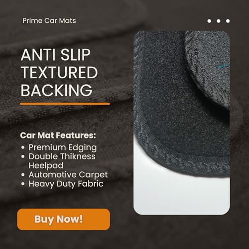PCM - Tailored Fit Car Floor Mats for Vauxhall Combo Van Front 2019 On - Anti Slip, Fitted With Clips, Easy to Clean & Granulated Backing for All-Weather - 2 Pc Floor Mat