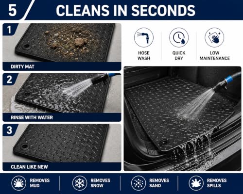 PCM - Tailored Fit Car Floor Mats for Volkswagen ID.3 Taxi Floor Mats 3 Piece Set 2021+ Rubber, Custom Fit, Waterproof, Anti-Slip Car Mats