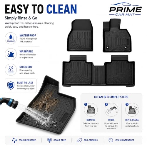 TPE Car Mats for Toyota bZ4X 2022-Onwards | Black by PRIME CAR MAT