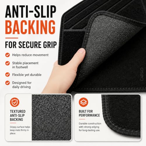 PCM - Car Floor Mats for Universal Car or Van Tailored Heavy Duty Car Floor Mats 4PC Set Non Slip Carpet