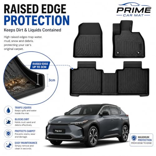 TPE Car Mats for Toyota bZ4X 2022-Onwards | Black by PRIME CAR MAT