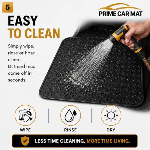 Universal Heavy Duty Boot Mat for Cars, SUVs & Vans | Trim to Fit Waterproof Cargo Liner | Anti-Slip Boot Floor Protector | Easy Clean All Weather Trunk Mat for Mud, Pets