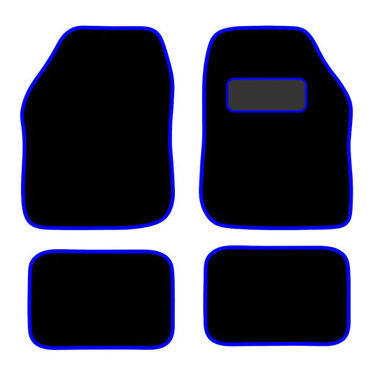 PCM - Car Floor Mats for Universal Car or Van Tailored Heavy Duty Car Floor Mats 4PC Set Non Slip Carpet (BLUE EDGING)