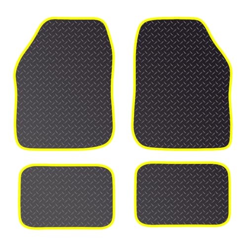 PCM - Rubber Car Floor Mats for Universal Car or Van Tailored Heavy Duty Car Floor Mats 4PC Set Non Slip & Waterproof