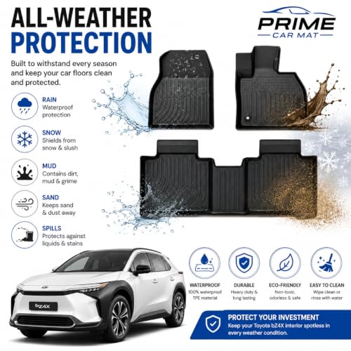 TPE Car Mats for Toyota bZ4X 2022-Onwards | Black by PRIME CAR MAT