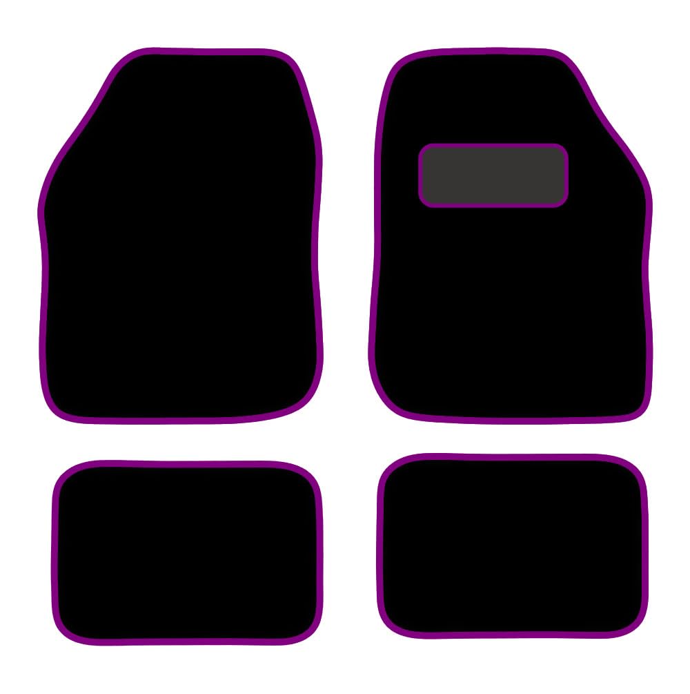 PCM - Car Floor Mats for Universal Car or Van Tailored Heavy Duty Car Floor Mats 4PC Set Non Slip Carpet (PURPLE EDGING)