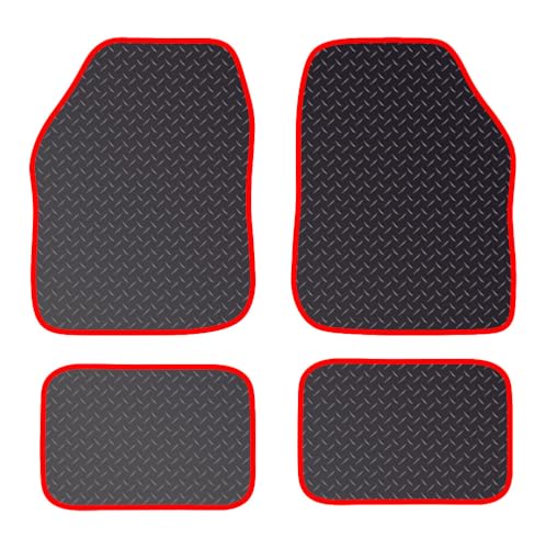 PCM - Rubber Car Floor Mats for Universal Car or Van Tailored Heavy Duty Car Floor Mats 4PC Set Non Slip & Waterproof