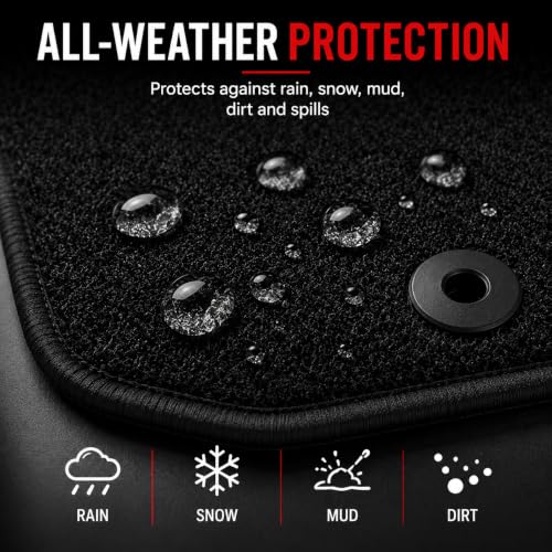 Car Mats Compatible With Ford Fiesta (2011-2017) Tailored Fit Car Floor Mats Set Anti Slip Mat - Non Slip Car Floor Mat - 4 Pc Floor Mat - 2 Clips