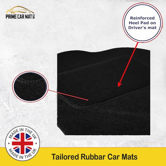 Tailored Mats - Fits VOLKSWAGEN Vw Golf MK7 2012-2020 - Anti Slip Mat - Non Slip Car Floor Mat, Fitted With Clips & Granulated Backing - 4 Pc Floor Mat