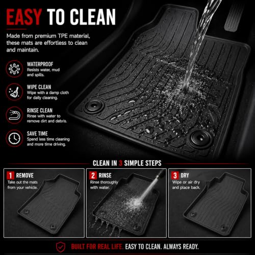 TPE Car Mats for Toyota Corolla Estate 2019-Onwards, Custom Fit Floor Mats, Waterproof All Weather Floor, Anti-Slip, Easy Clean, Full Set