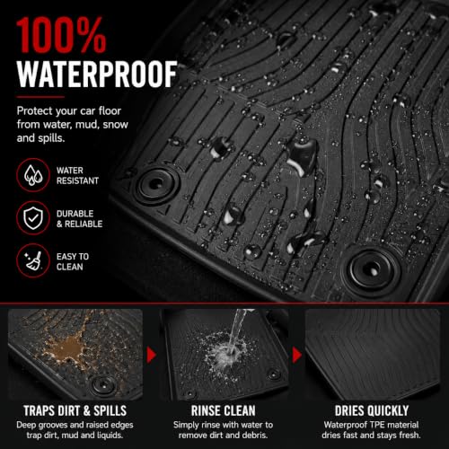 TPE Car Mats for Toyota Corolla Estate 2019-Onwards, Custom Fit Floor Mats, Waterproof All Weather Floor, Anti-Slip, Easy Clean, Full Set