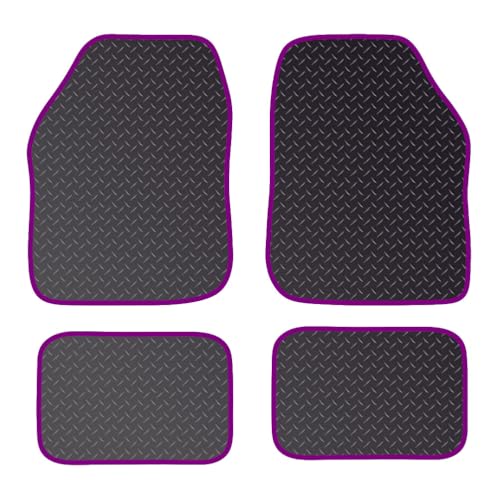 PCM - Rubber Car Floor Mats for Universal Car or Van Tailored Heavy Duty Car Floor Mats 4PC Set Non Slip & Waterproof