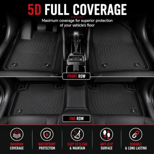 TPE Car Mats for Toyota Corolla Estate 2019-Onwards, Custom Fit Floor Mats, Waterproof All Weather Floor, Anti-Slip, Easy Clean, Full Set