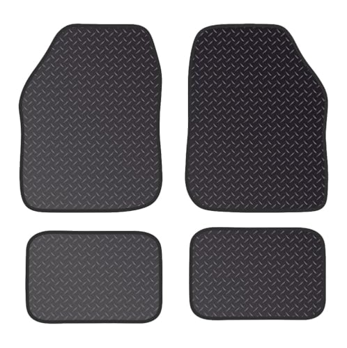 PCM - Rubber Car Floor Mats for Universal Car or Van Tailored Heavy Duty Car Floor Mats 4PC Set Non Slip & Waterproof