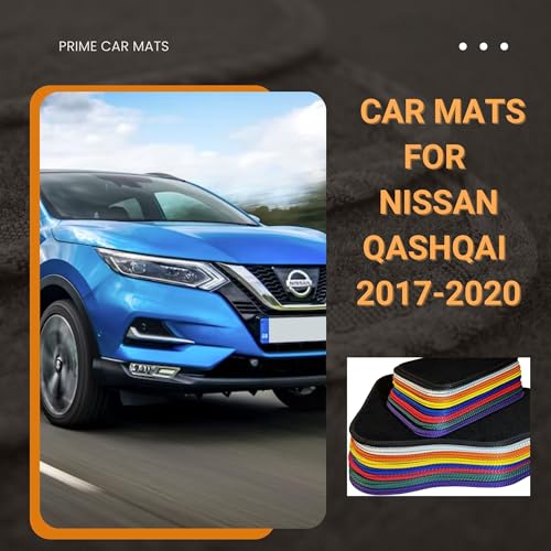 PRIME CAR MATS - Tailored Fit Car Floor Mats for Nissan Qashqai 2017-2020 - Anti Slip, Fitted With Clips & Granulated Backing - 4 Pc Floor Mat