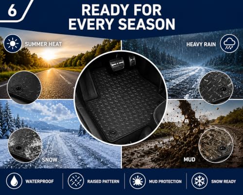 PCM - Tailored Fit Car Floor Mats for Volkswagen ID.3 Taxi Floor Mats 3 Piece Set 2021+ Rubber, Custom Fit, Waterproof, Anti-Slip Car Mats