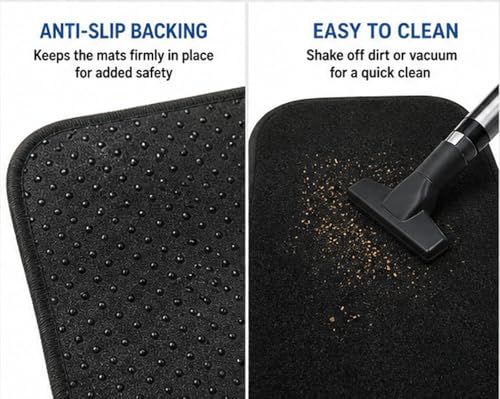 PCM Car Mats Universal - Floor Mat for Kia, Ford Universal Cars or Vans Tailored Heavy Duty Car Floor Mats 4PC Set Non Slip Car Carpet
