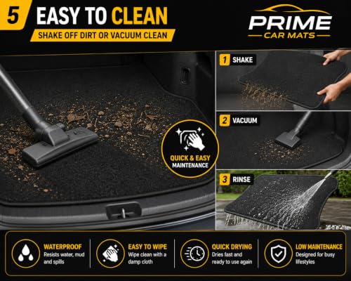 Universal Heavy Duty Boot Mat for Cars, SUVs & Vans | Trim to Fit Waterproof Cargo Liner | Anti-Slip Boot Floor Protector | Easy Clean All Weather Trunk Mat for Mud, Pets
