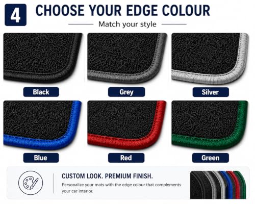 PCM - Tailored Fit Car Floor Mats for Hyundai TUCSON MODEL (2015-2020) - Anti Slip, Fitted With Clips & Granulated Backing - 4 Pc Floor Mat