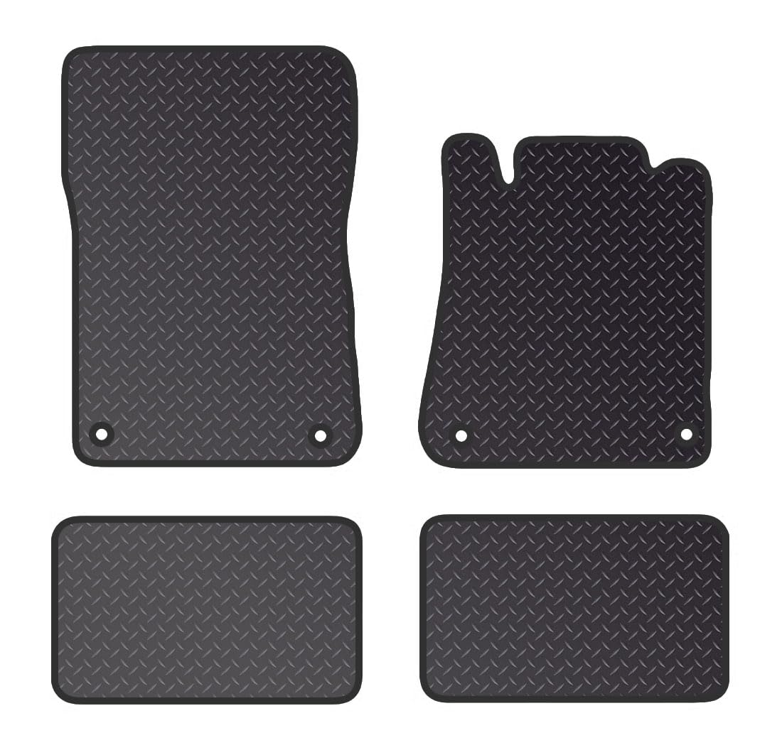 PRIME CAR MAT - Fits CHRYSLER Crossfire 2+2 2004-2008  - Standard Rubber 3mm - Tailored Car Mats - Waterproof, Non Slip Car Floor Mat, Fitted with Clips & Anti Slip Backing - 4 pcs Floor Mat Set