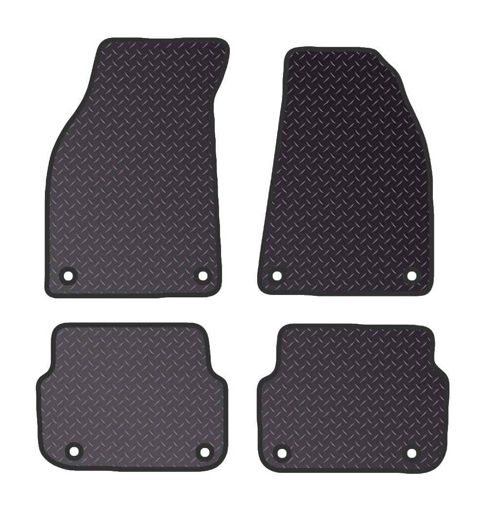 PRIME CAR MAT - Fits AUDI A6 2009-2011 - Heavy Duty Rubber 5mm - Tailored Car Mats - Waterproof, Non Slip Car Floor Mat, Fitted with Clips & Anti Slip Backing - 4 pcs Floor Mat Set