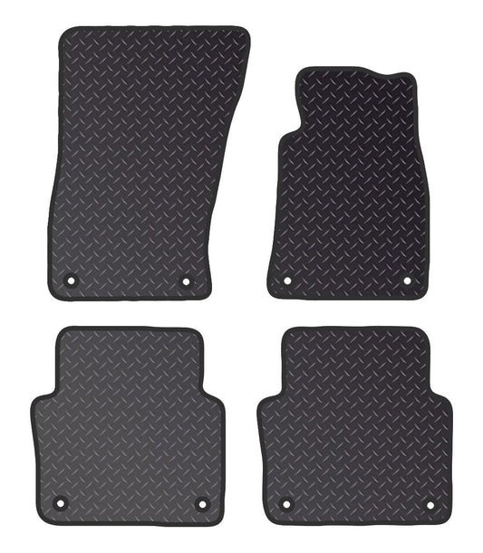 PRIME CAR MAT - Fits AUDI A8 Quattro 2002-2009 - Heavy Duty Rubber 5mm - Tailored Car Mats - Waterproof, Non Slip Car Floor Mat, Fitted with Clips & Anti Slip Backing - 4 pcs Floor Mat Set