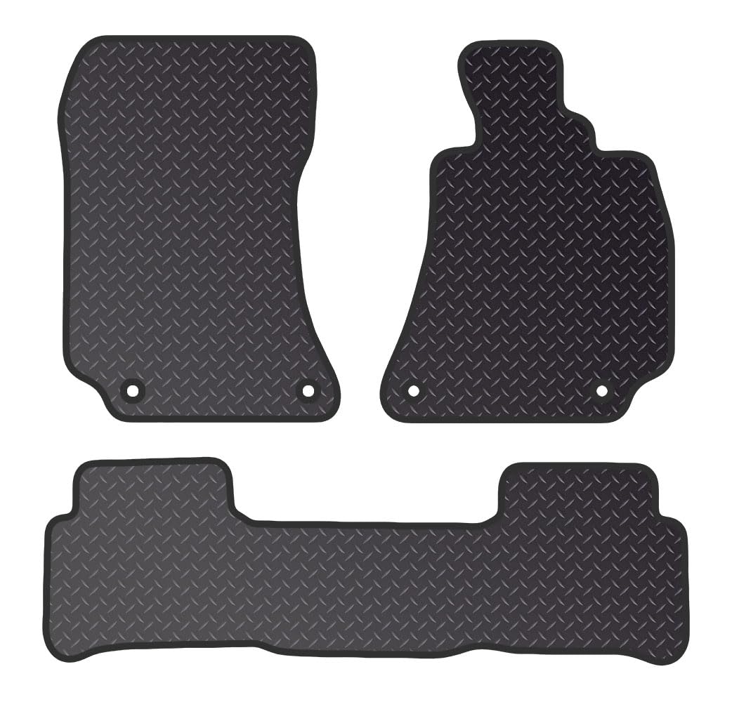 PCM - Tailored Car Floor Mats for MercedesE CLASS TAKI (2013-2016) 4 CLIPS- Black Heavy Duty Rubber 5mm - Full Floor Protection - Anti Slip & Fit Mat with Clips Easy Clean Car Carpet - Black Edging