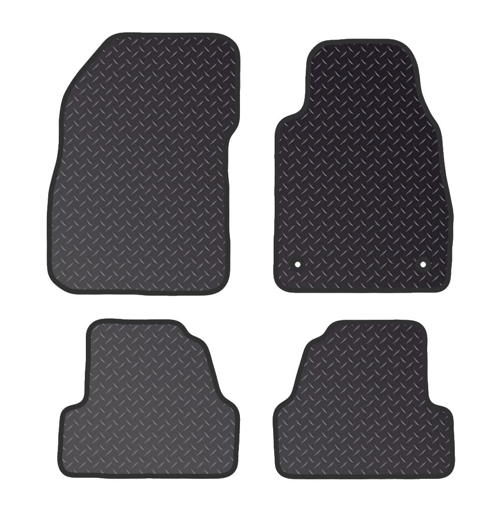 PCM  - Car Floor Mats Fits Vauxhall Mokka X 2017-2020 - Heavy Duty Rubber 5mm - Fitted With 2 Clips & Granulated Backing Full Coverage Floor Protection - Non Slip Car Mat - 4 Pc Floor Mat