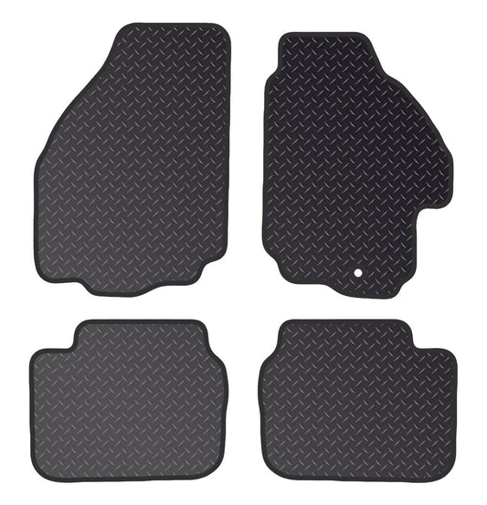 PCM - Car Floor Mats for Suzuki Liana(2001-2007)1 CLIPS - Black Heavy Duty Rubber 5mm - Tailored Car Mats - Car Floor Mat, with Anti Slip Backing - 4 pcs Floor Mat Set