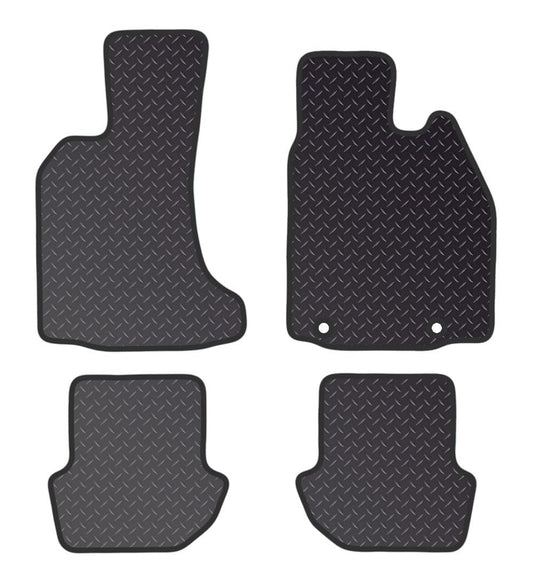 PCM-Car Floor Mats fits for Porche 911 with passenger sound System (2004-2011)-Black Heavy Duty Rubber 5mm - Tailored Car Mats with Anti Slip Backing - 4 pcs Floor Mat Set with 2 Clips