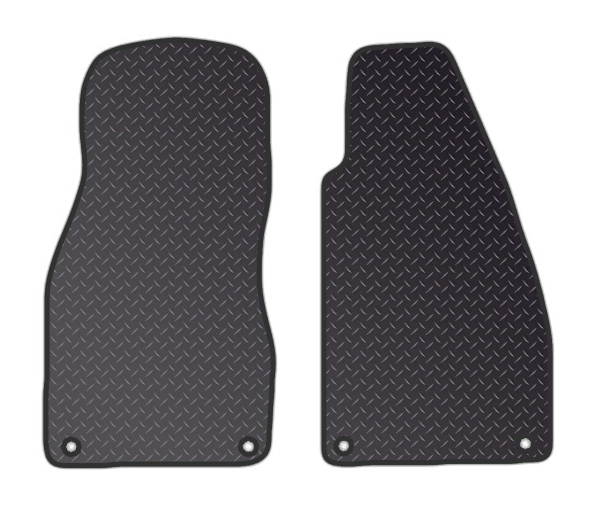 PRIME CAR MAT - ALFA-ROMEO spider 1996-2004 - Black Standard Rubber 3mm - Anti Slip Tailored Car Mats - Waterproof Car Floor Mat, with Anti Slip Backing -2 pcs Floor Mat Set with 4 Clips