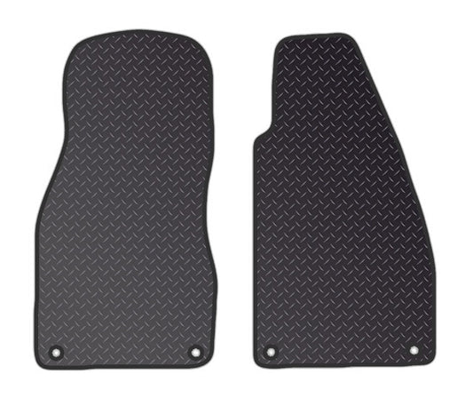 PRIME CAR MAT - ALFA-ROMEO spider 1996-2004 - Black Standard Rubber 3mm - Anti Slip Tailored Car Mats - Waterproof Car Floor Mat, with Anti Slip Backing -2 pcs Floor Mat Set with 4 Clips