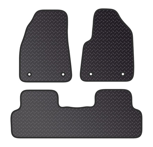 PCM- Car Floor Mats fits for MG 5 ELECTRIC TAXI  from 2022 on- Black Standard Rubber 3mm - Tailored Car Mats - Car Floor Mat, with Anti Slip Backing - 3 pcs Floor Mat Set with 4 Clips