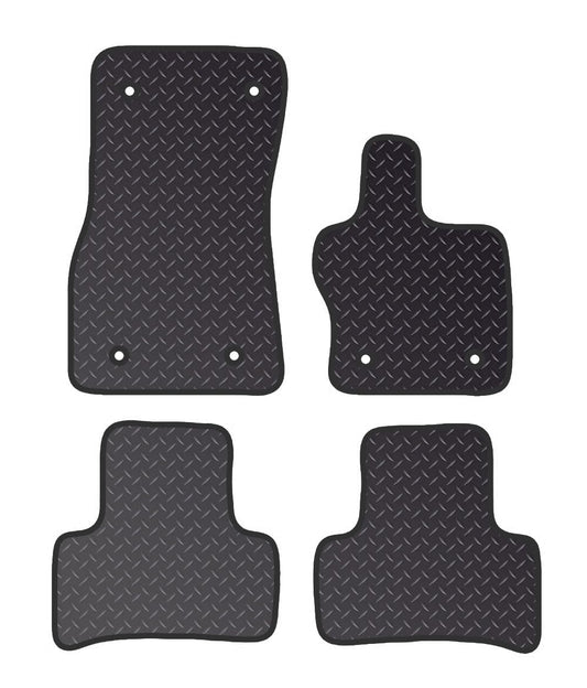 PRIME CAR MAT - Fits ALFA-ROMEO  STELVIO 2018-ON  - Black Heavy Duty Rubber 5mm - Tailored Car Mats - Car Floor Mat, with Anti Slip Backing - 4 pcs Floor Mat Set with 6 Clips