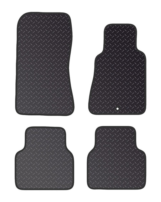 PCM Car Floor Mats for Mercedes 190E (1982-1993) 1 CLIP - Heavy Duty Rubber 5mm - Tailored Car Mats - Waterproof Car Floor Mat & Anti Slip Backing - 4 pcs Floor Mat Set