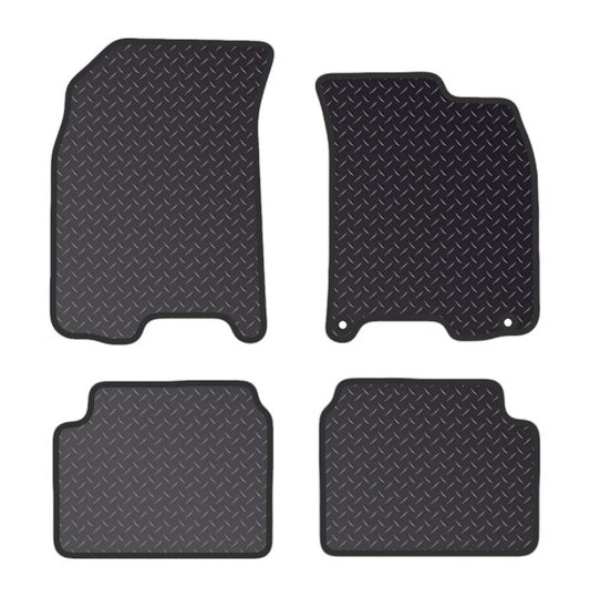 PRIME CAR MAT - Fits Chevrolet Aveo/Kalos 2002-2008 - Black Heavy Duty Rubber 5mm - Tailored Car Mats - Car Floor Mat, with Anti Slip Backing - 4 pcs Floor Mat Set with 2 Clips